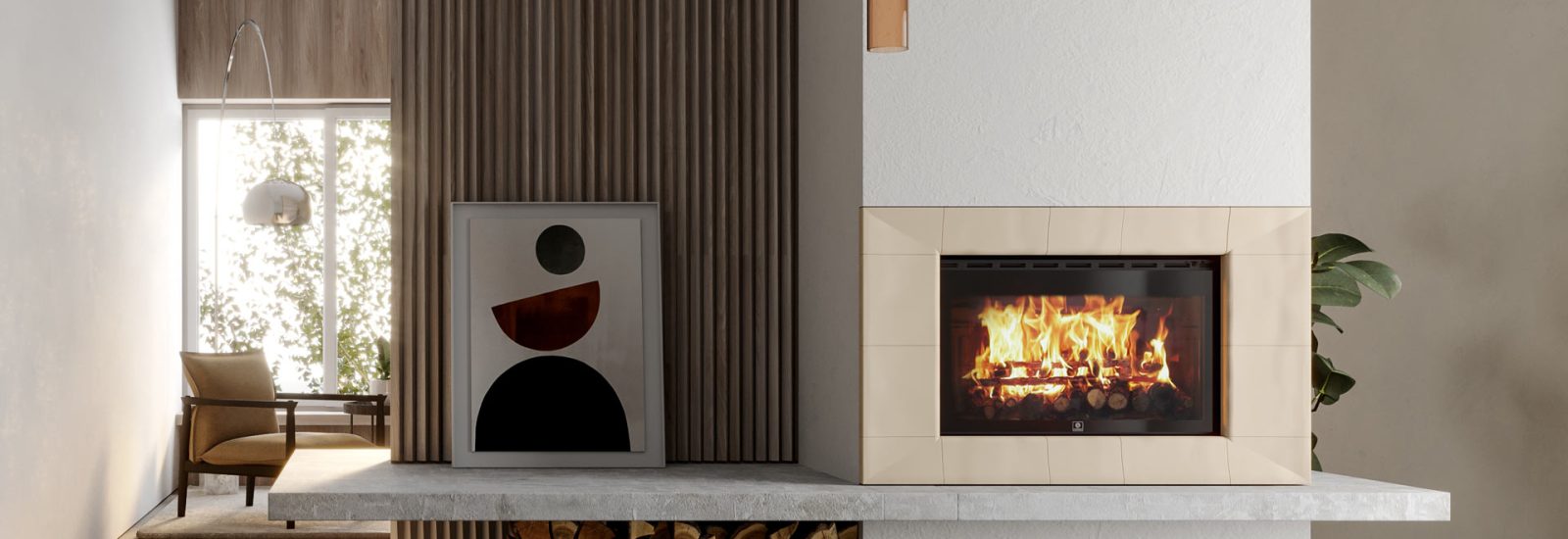 Termocamino Carinci a legna installato in ambiente domestico